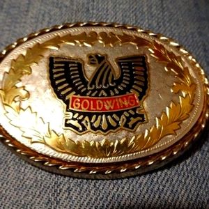 Ladies GOLDWING MOTORCYCLE BELT BUCKLE-Gold/Silver